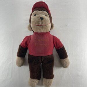 VINTAGE 1970s Knickerbocker Curious George Plush Red Hat Plush